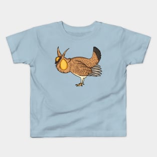 Greater prairie chicken cartoon illustration Kids T-Shirt